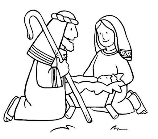 DIBUJOS DEL NACIMIENTO DE JESUS PARA COLOREAR